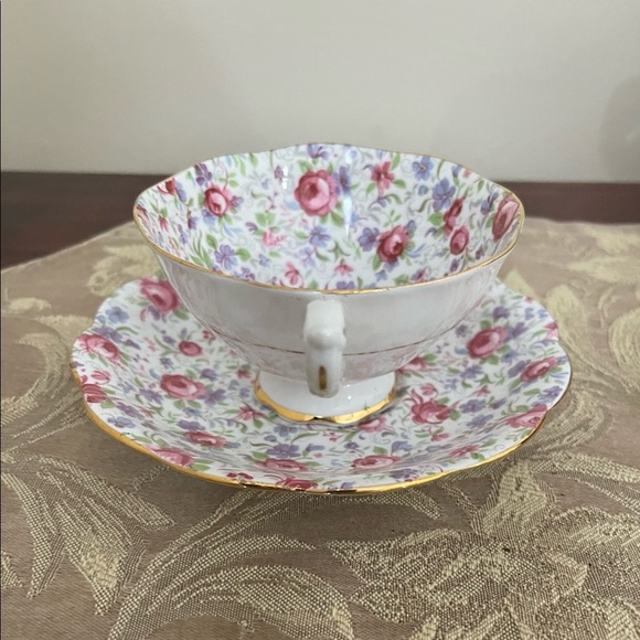 Royal Standard Chintz Floral Wide Mouth Teacup & Saucer - Picture 5 of 13